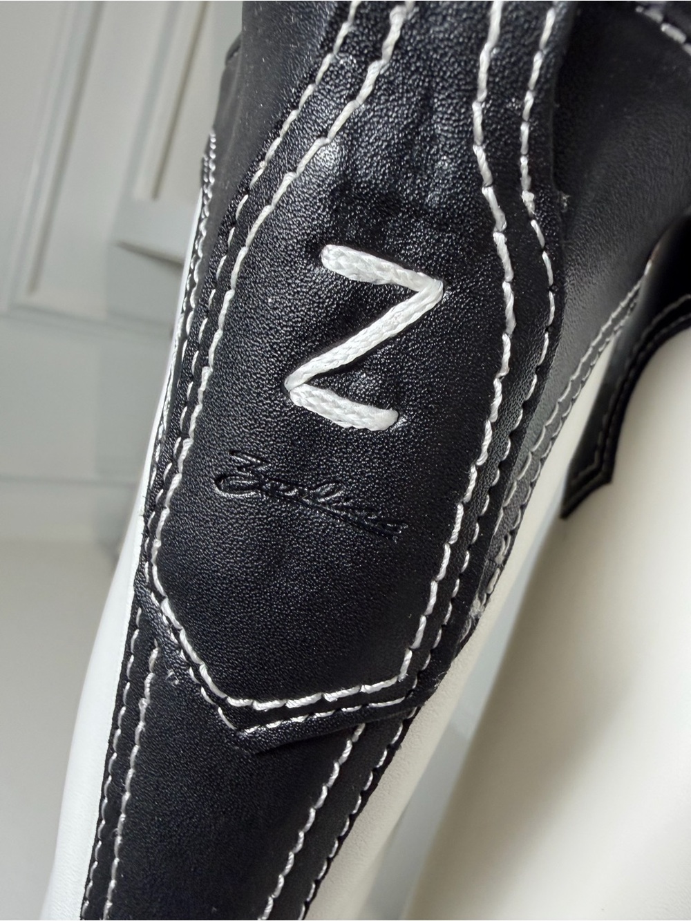 Zodiac Cowboy Boots Women's 8.5 Black White Leather Western Boots Colorblock - Picture 7 of 10